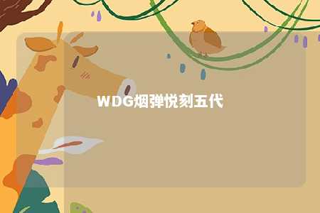 WDG烟弹悦刻五代