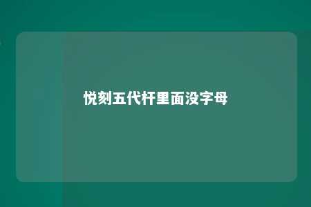 悦刻五代杆里面没字母