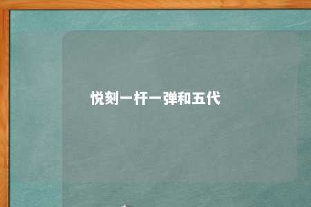 悦刻一杆一弹和五代