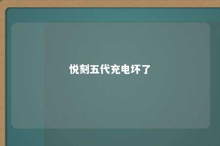 悦刻五代充电坏了