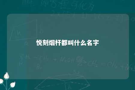 悦刻烟杆都叫什么名字