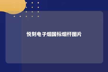 悦刻电子烟国标烟杆图片