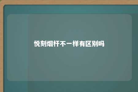 悦刻烟杆不一样有区别吗