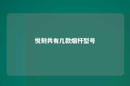 悦刻共有几款烟杆型号