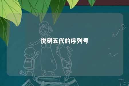 悦刻五代的序列号