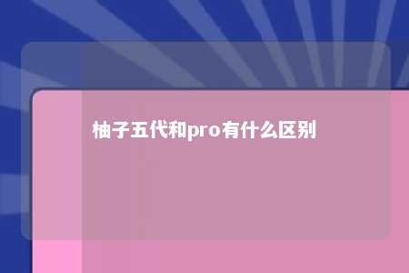 柚子五代和pro有什么区别