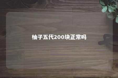 柚子五代200块正常吗