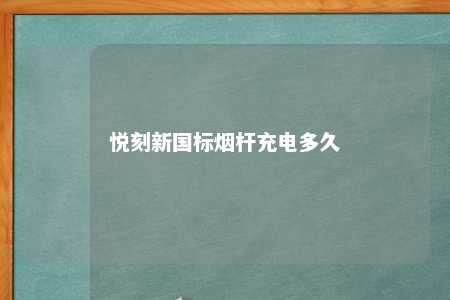 悦刻新国标烟杆充电多久